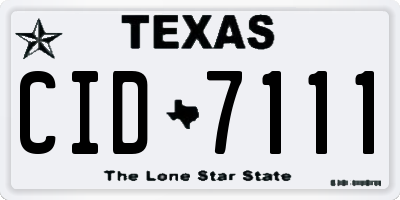 TX license plate CID7111