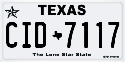 TX license plate CID7117