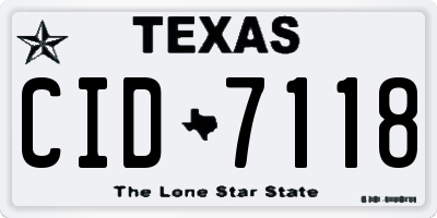 TX license plate CID7118