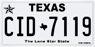 TX license plate CID7119
