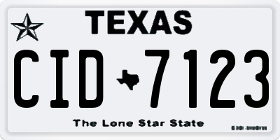 TX license plate CID7123