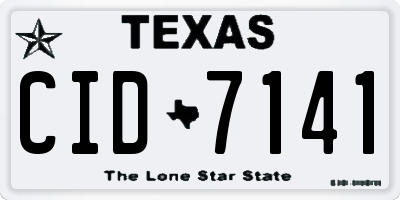TX license plate CID7141