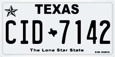 TX license plate CID7142