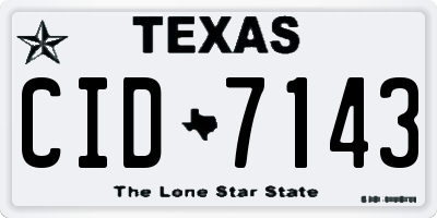 TX license plate CID7143