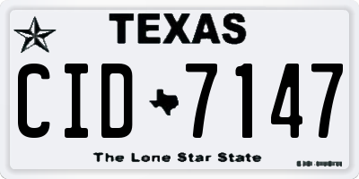 TX license plate CID7147