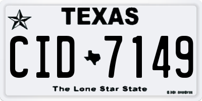 TX license plate CID7149