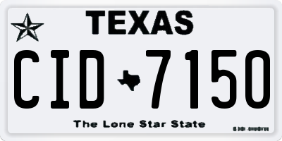 TX license plate CID7150