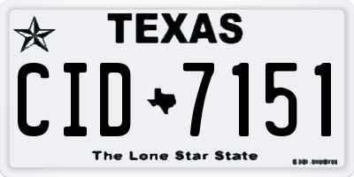 TX license plate CID7151