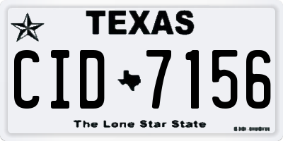 TX license plate CID7156