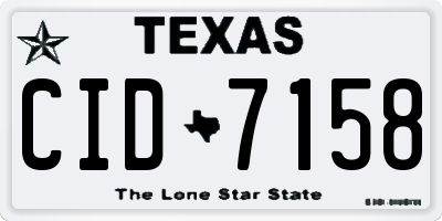 TX license plate CID7158