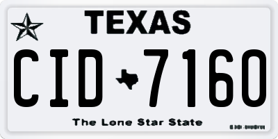 TX license plate CID7160