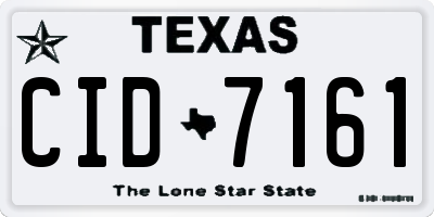 TX license plate CID7161