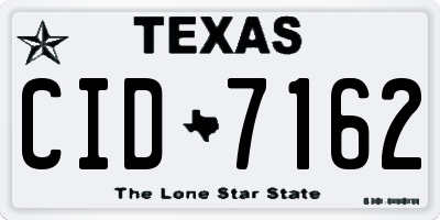 TX license plate CID7162