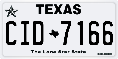 TX license plate CID7166