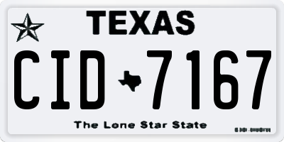 TX license plate CID7167