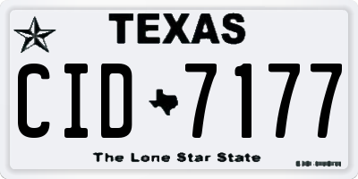 TX license plate CID7177