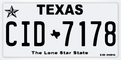 TX license plate CID7178