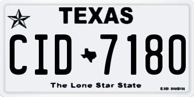 TX license plate CID7180