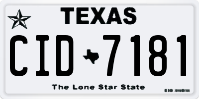 TX license plate CID7181
