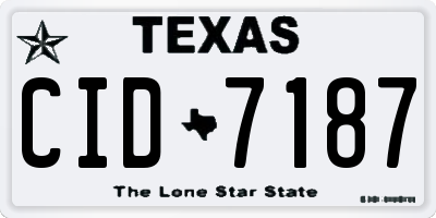 TX license plate CID7187