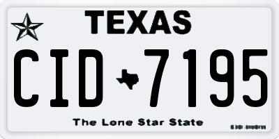 TX license plate CID7195