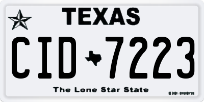 TX license plate CID7223