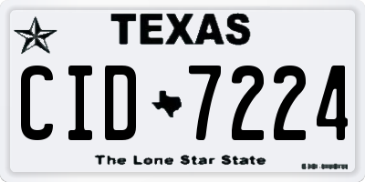 TX license plate CID7224