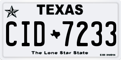 TX license plate CID7233
