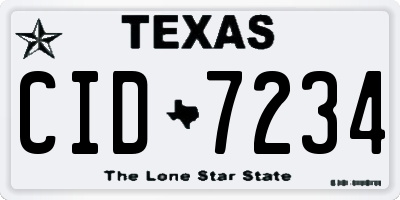 TX license plate CID7234