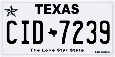 TX license plate CID7239