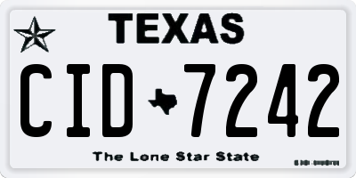TX license plate CID7242