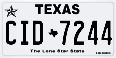 TX license plate CID7244