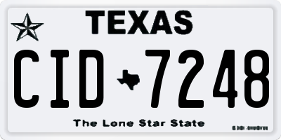 TX license plate CID7248