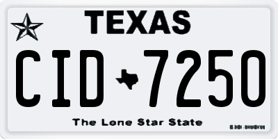TX license plate CID7250