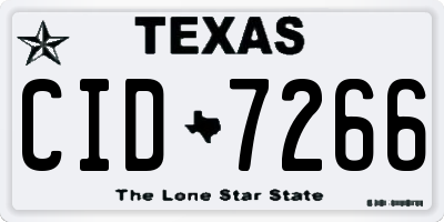 TX license plate CID7266