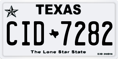 TX license plate CID7282