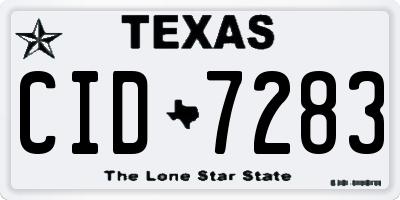 TX license plate CID7283