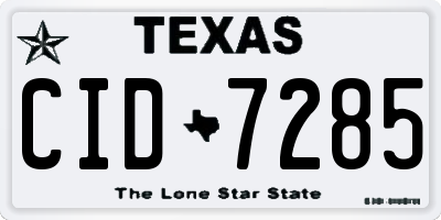 TX license plate CID7285