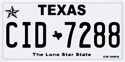 TX license plate CID7288