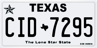 TX license plate CID7295