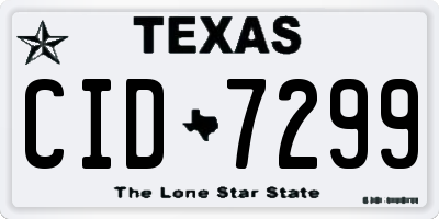 TX license plate CID7299