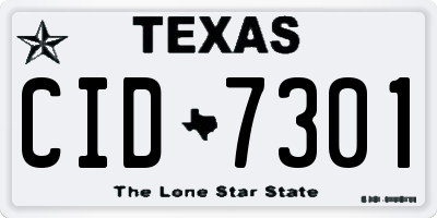 TX license plate CID7301