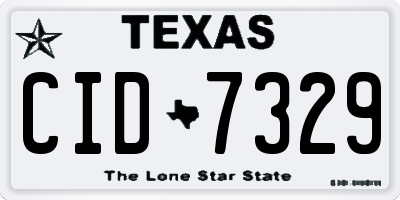 TX license plate CID7329