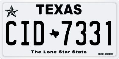 TX license plate CID7331