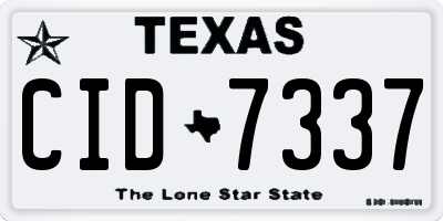 TX license plate CID7337