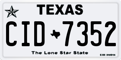 TX license plate CID7352