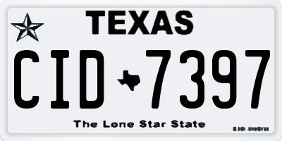 TX license plate CID7397