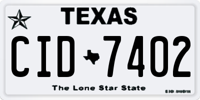 TX license plate CID7402