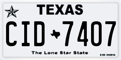 TX license plate CID7407