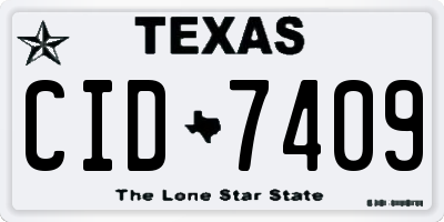 TX license plate CID7409